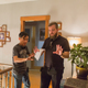 James Wan and David F. Sandberg on the set of Lights Out